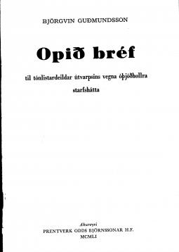 Opið bréf